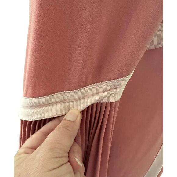 Prabal Gurung Rose Pink Pleated Sleeve A-Line V-Neck Cocktail Tea Dress 2 - Picture 6 of 11